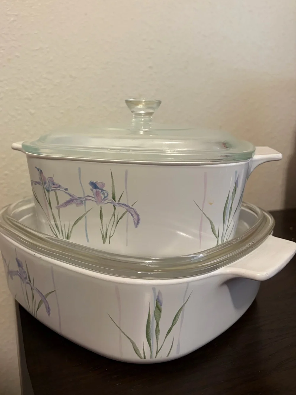 Corningware shadow iris casserole dish set